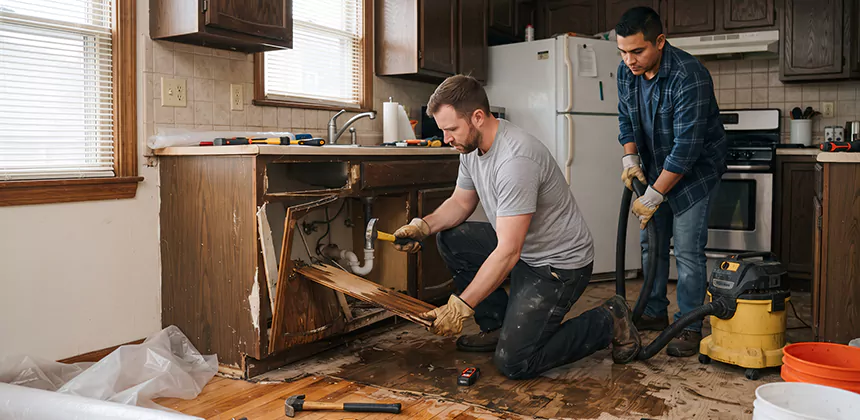 Repairing Water Damaged MDF Cabinets in Alvin
