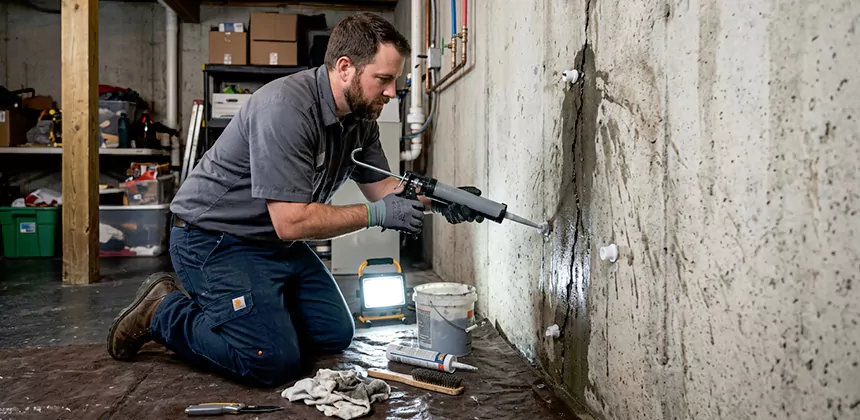 Basement Leak Repair From Inside in Alvin